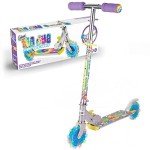 Ozbozz Tie Dye Folding Scooter with Light-Up Wheels