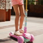 Kids Princess Pink Kick Scooter with LED Lights