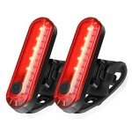 Ascher USB Rechargeable LED Bike Tail Light 2-Pack