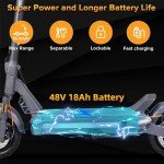CUNFON 1200W Adult Electric Scooter, 50 Km Range