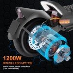 CUNFON 1200W Adult Electric Scooter, 50 Km Range