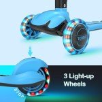 TONBUX Light Up 3-Wheel Scooter for Kids