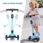 TONBUX Light Up 3-Wheel Scooter for Kids