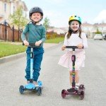 TONBUX Light Up 3-Wheel Scooter for Kids