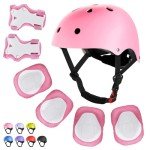 Kids Bike Helmet and Protective Gear Set - Pink