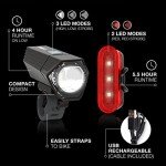 X400 Rechargeable Bike Light Set, 400 Lumens