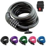 Self-Coiling 6ft Bike Cable Lock with Bracket