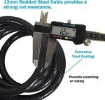 Self-Coiling 6ft Bike Cable Lock with Bracket