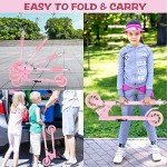 Girls' Pink LED Light-Up Kick Scooter for Kids