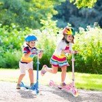 Girls' Pink LED Light-Up Kick Scooter for Kids
