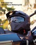 ILM Vintage Retro Full-Face Motorcycle Helmet - Black