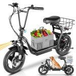 Caroma Electric Scooter with Seat, 500W, 20 MPH