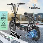 Caroma Electric Scooter with Seat, 500W, 20 MPH