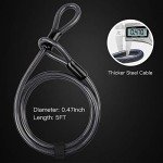 INTEKIN Heavy Duty U Lock with Security Cable