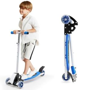 Blue 3-Wheel Scooter for Kids Ages 8-12