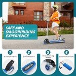 Blue 3-Wheel Scooter for Kids Ages 8-12