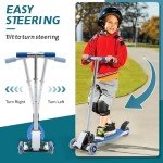 Blue 3-Wheel Scooter for Kids Ages 8-12