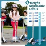 Blue 3-Wheel Scooter for Kids Ages 8-12