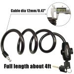 RYANGO Durable Bicycle Lock with Cable and Holder