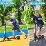 Kids Adjustable Height Electric Scooter with Lights