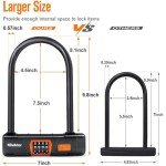 Heavy-Duty Bike U Lock with Adjustable Cable