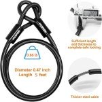 Heavy-Duty Bike U Lock with Adjustable Cable