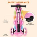 Pink 24V Kids Electric Scooter with 3 Wheels