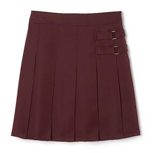 Burgundy Pleated Scooter Skirt for Girls