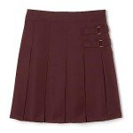 Burgundy Pleated Scooter Skirt for Girls