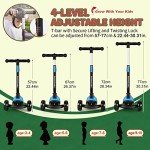 Besrey Adjustable 3-Wheel Kick Scooter for Kids