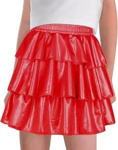 Red Sparkle Dance Scooter Skirt for Girls