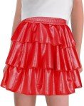 Red Sparkle Dance Scooter Skirt for Girls