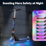 TONBUX Kids Kick Scooter with Light Up Features