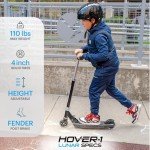 Hover-1 Lunar Kids Folding Kick Scooter with LED Lights