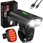 USB Rechargeable Bicycle Light Kit with 2 LED Lamps