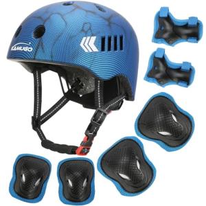 KAMUGO Kids Bike Helmet with Protective Gear Set