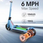 Kids Electric Scooter with Rainbow Lights & Adjustable Height