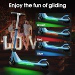 Kids Electric Scooter with Rainbow Lights & Adjustable Height
