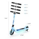 Kids Electric Scooter with Rainbow Lights & Adjustable Height