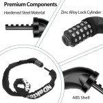 Extra Long Bike Lock with 5-Digit Resettable Code
