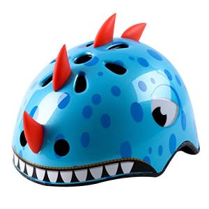 Atphfety Kids Adjustable Bike Helmet - Blue Dinosaur
