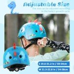 Atphfety Kids Adjustable Bike Helmet - Blue Dinosaur