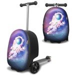 Kids' Unicorn Scooter Suitcase with LED Wheels