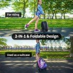 Kids' Unicorn Scooter Suitcase with LED Wheels