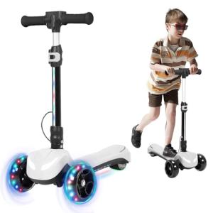 Kids' 3-Wheel Electric Kick Scooter with LCD Display