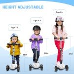 Kids' 3-Wheel Electric Kick Scooter with LCD Display