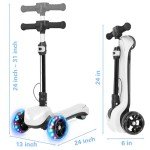 Kids' 3-Wheel Electric Kick Scooter with LCD Display