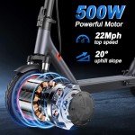 Portable Electric Scooter: 500W, 22MPH, Dual Suspension