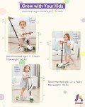KRIDDO Kids 5-in-1 Folding Scooter with Lights