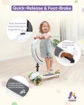 KRIDDO Kids 5-in-1 Folding Scooter with Lights